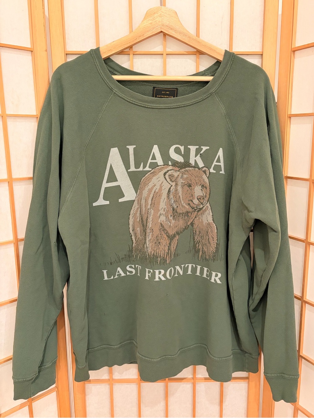 Free People Retrobrand Distressed Alaska Last Frontier Sweatshirt